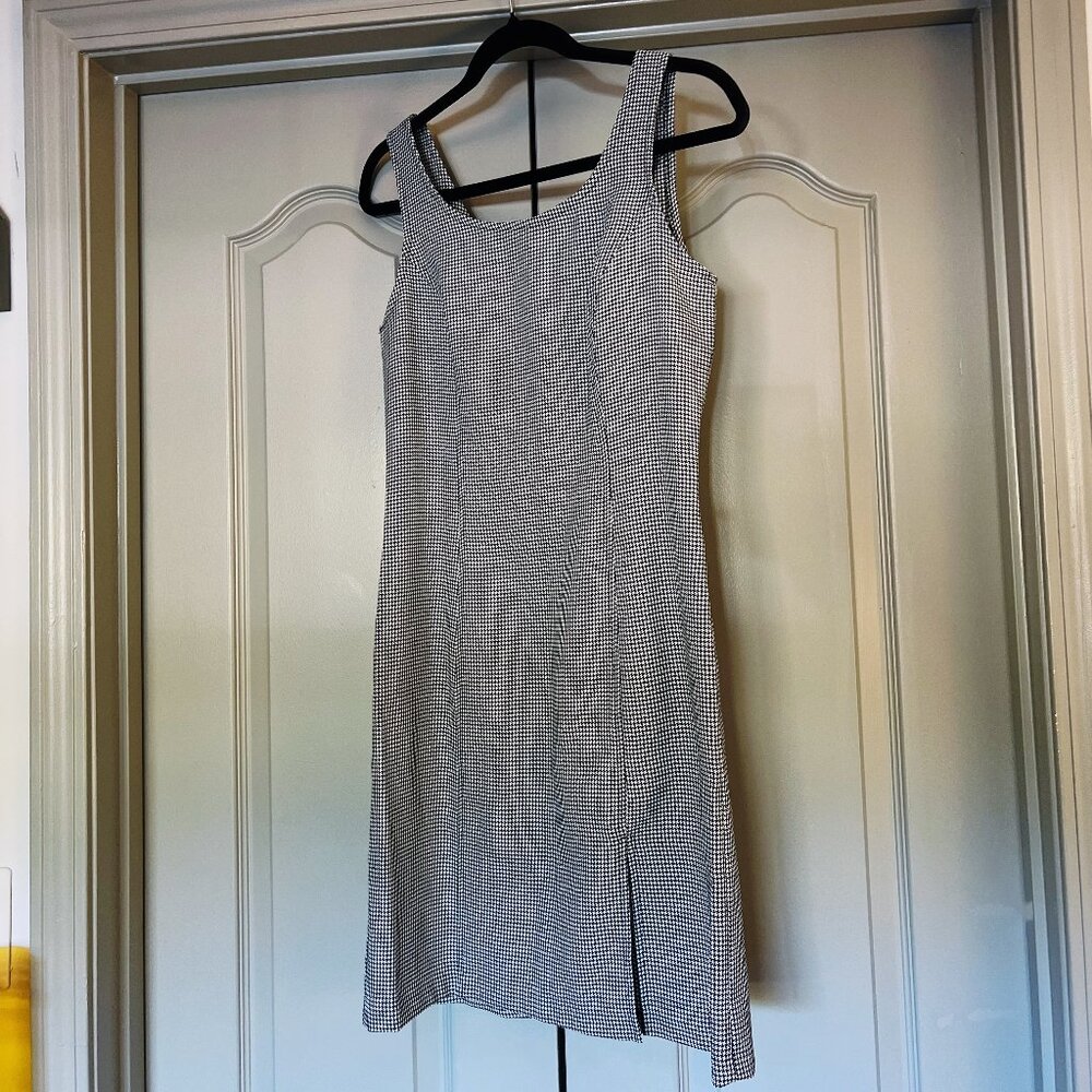 ALYN PAIGE Houndstooth Dress | 90s Minimalist | Made in USA | NWT